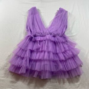 Ídem Ditto Romper Shorts Woman’s Small Tulle Ruffled layered tiered Sleeveless